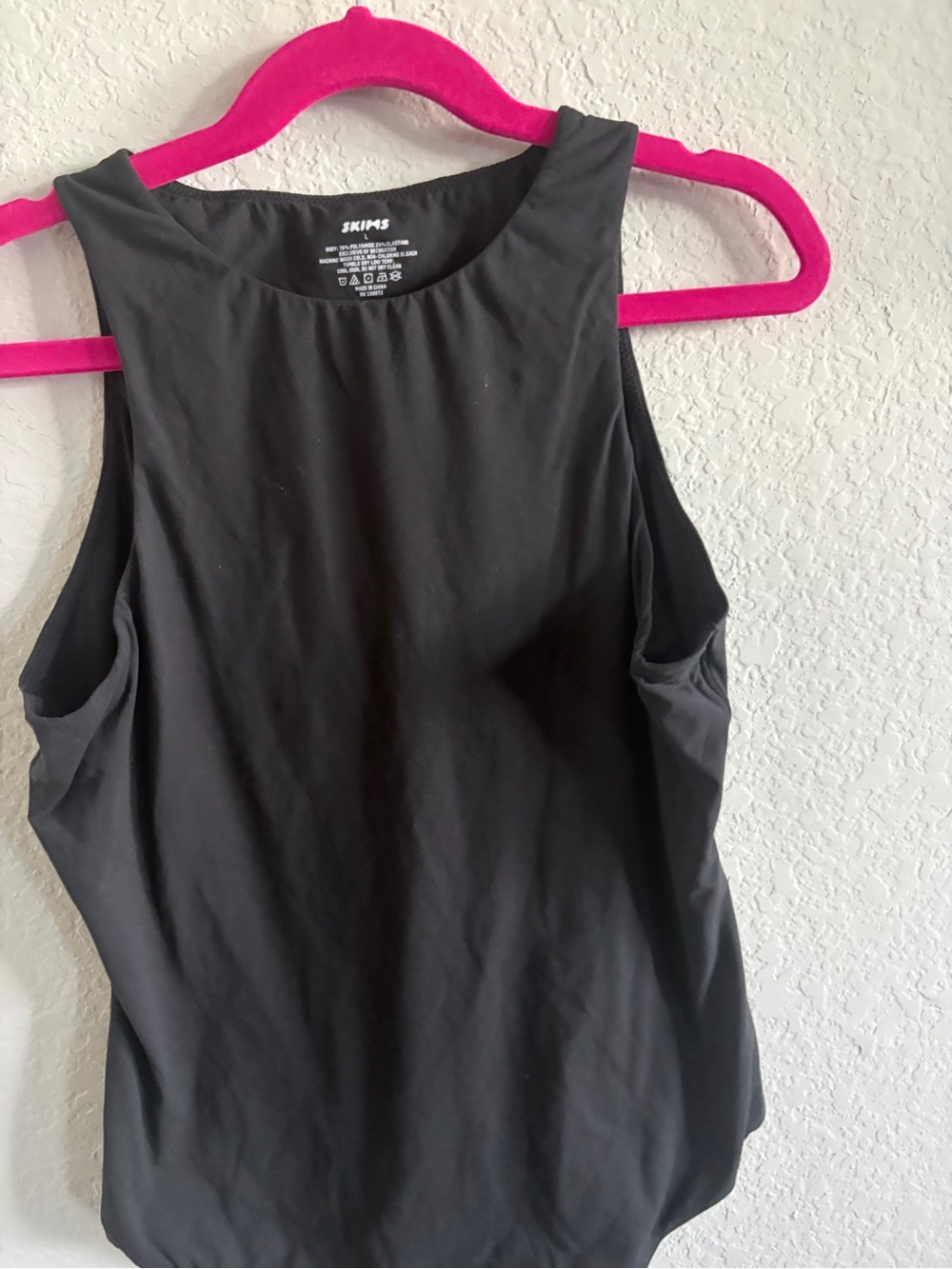 SKIMS Black High-Neck Sleeveless Bodysuit Top